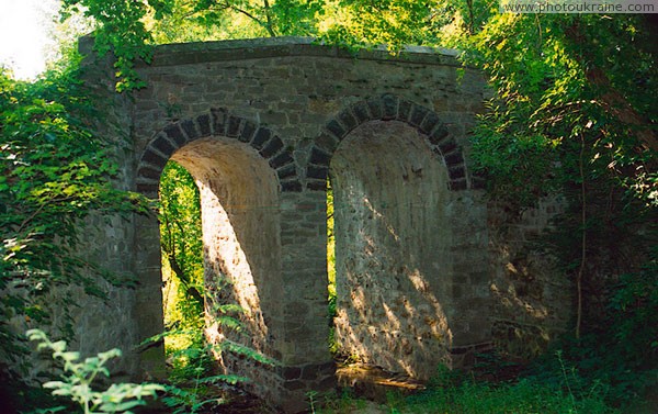 Kotyuzhany. Stone park bridge Vinnytsia Region Ukraine photos