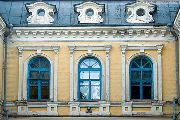Spychyntsi. Detail of front facade of palace Tyshkevich Vinnytsia Region Ukraine photos