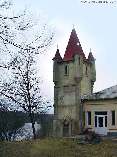 Sutyski. Tower on granite cliff on Southern Bug Vinnytsia Region Ukraine photos