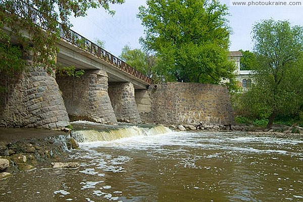 Dashiv. Long stone bridge across river Sob Vinnytsia Region Ukraine photos