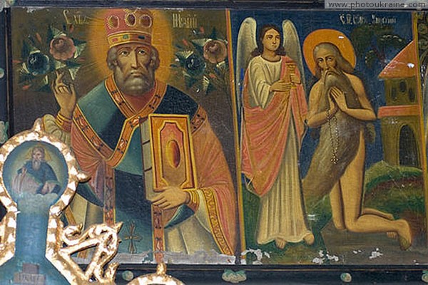Dashiv. Detail of painting Church of Mikhail Vinnytsia Region Ukraine photos