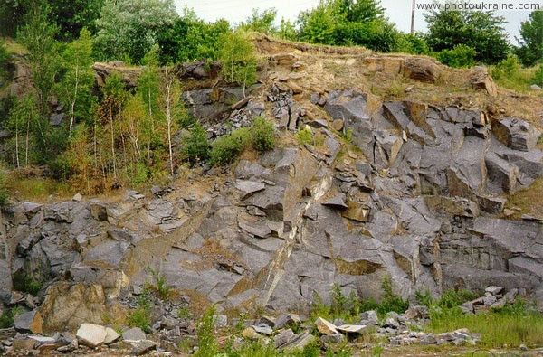 Zhezheliv. Spent wall of granite quarry Vinnytsia Region Ukraine photos