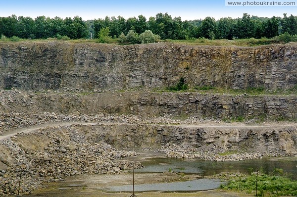 Stryzhavka. Steps of granite quarry Vinnytsia Region Ukraine photos