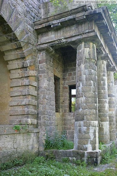 Khmilnyk. Portico of park palace facade Vinnytsia Region Ukraine photos