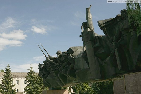 Khmilnyk. Sculptural group of Soldiers monument Vinnytsia Region Ukraine photos