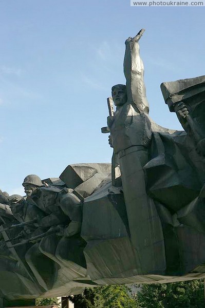 Khmilnyk. Detail of monument to soldiers Vinnytsia Region Ukraine photos