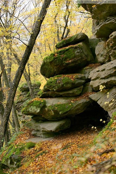 Busha. Foot sandstone cliffs in Gaydamak Yar Vinnytsia Region Ukraine photos