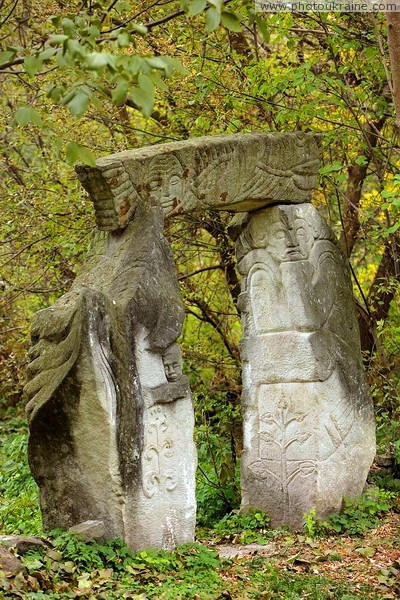 Busha. The gate on way to cave monastery Vinnytsia Region Ukraine photos