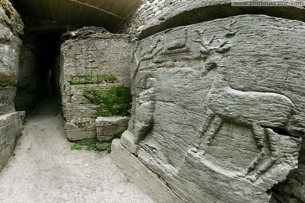 Busha. Monastic rock relief Vinnytsia Region Ukraine photos