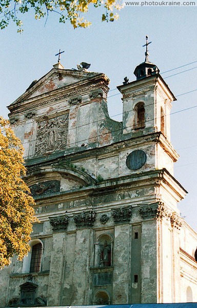 Olyka. Detail of front facade of Trinity church Volyn Region Ukraine photos