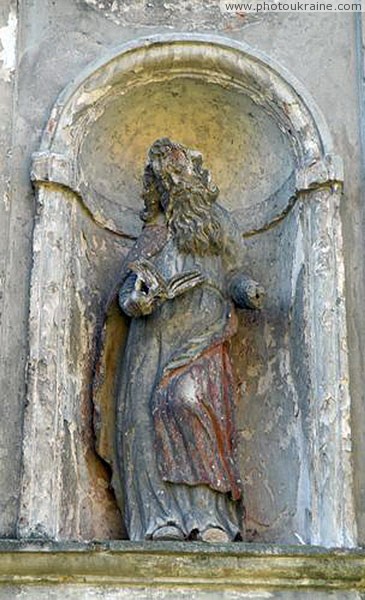 Olyka. Another sculpture in niche front facade of Trinity church Volyn Region Ukraine photos