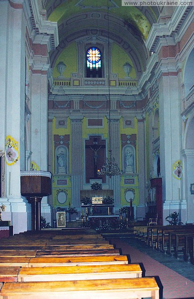 Lutsk. Modest interior of Peter and Paul church Volyn Region Ukraine photos