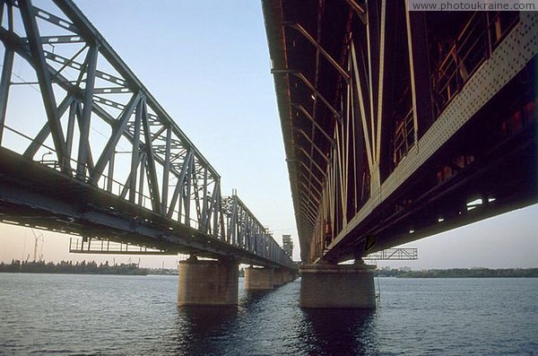 Dnipropetrovsk. Under lines of Amur bridge Dnipropetrovsk Region Ukraine photos