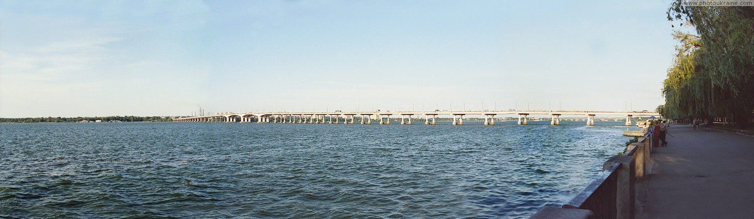 Dnipropetrovsk. Panorama of Central bridge Dnipropetrovsk Region Ukraine photos