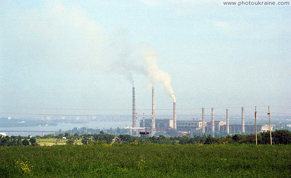 Dnipropetrovsk. Plant and South bridge over Dnieper Dnipropetrovsk Region Ukraine photos