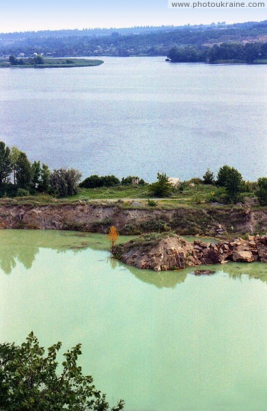 Stari Kodaky. Dnieper and flooded quarry Dnipropetrovsk Region Ukraine photos