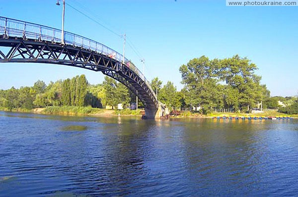 Новомосковск. Пешеходный мост через реку Самару Днепропетровская область Фото Украины