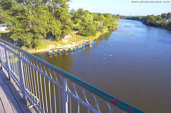 Новомосковск. Вид на реку Самару с пешеходного моста Днепропетровская область Фото Украины