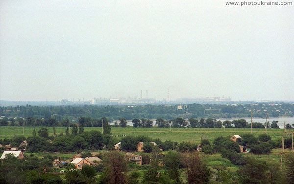 Kapulivka. View of Nikopol steel factory Dnipropetrovsk Region Ukraine photos