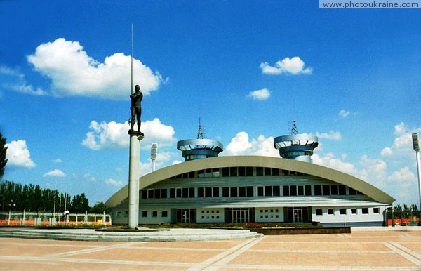 Donetsk. Monument to S. Bubka and Olympic Stadium Donetsk Region Ukraine photos