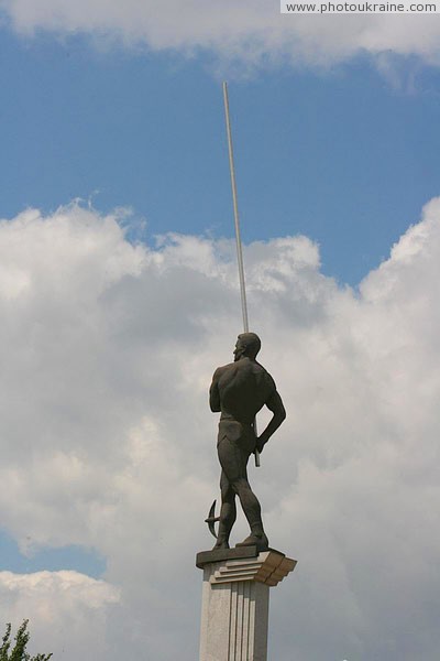 Donetsk. Monument to most famous jumper of world Donetsk Region Ukraine photos