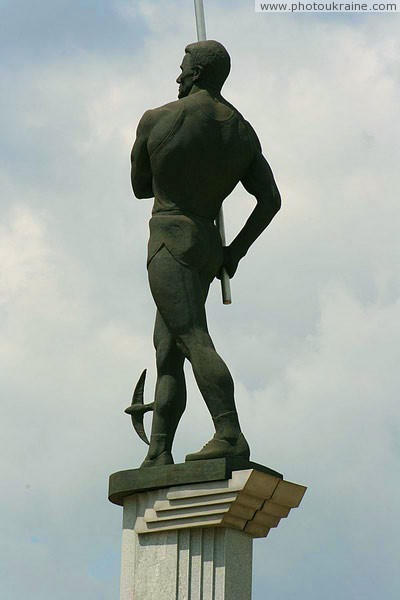 Donetsk. Monument to flying athlete Donetsk Region Ukraine photos