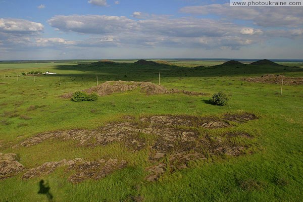 Kamiani Mohyly Reserve. Preservation landscape Donetsk Region Ukraine photos
