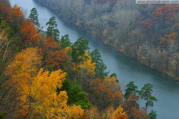 Парк Святые Горы. Осенний Северский Донец Донецкая область Фото Украины