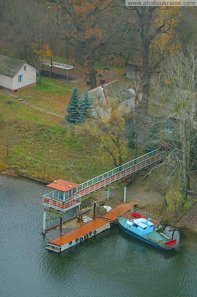 Park Sviati Gory. Boat station on Siverskyi Donets Donetsk Region Ukraine photos