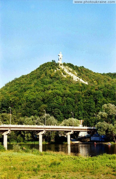 Sviatogirsk. Artem and bridge over Siverskyi Donets Donetsk Region Ukraine photos