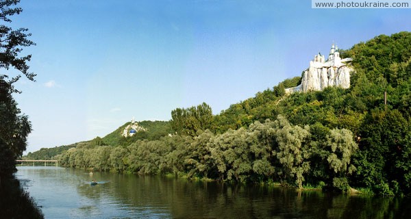 Sviatogirska lavra. Lavra view to boat station Donetsk Region Ukraine photos