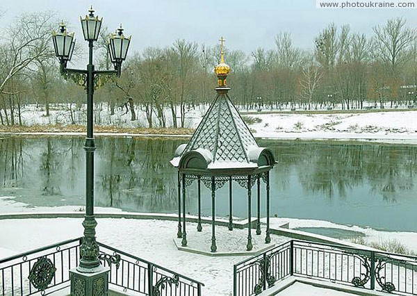 Sviatogirska lavra. Arbor at Lavra embankment Donetsk Region Ukraine photos