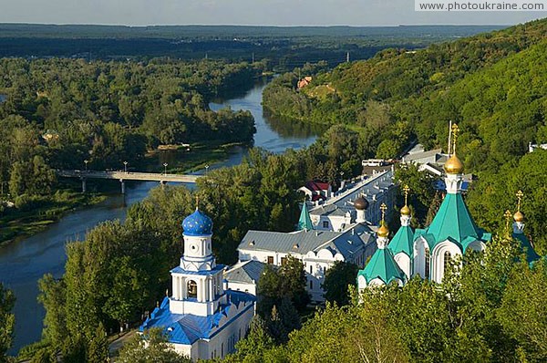 Sviatogirska lavra. Coastal part of lavra Donetsk Region Ukraine photos