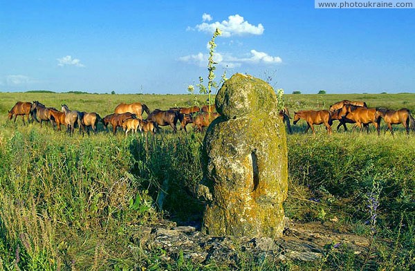 Reserve Khomutovsky Steppe. Polovetsian woman Donetsk Region Ukraine photos