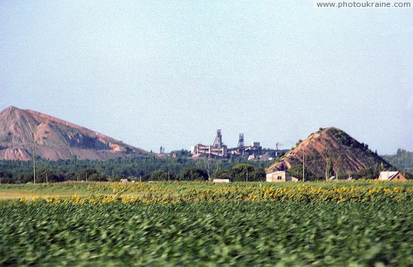 View from road Donetsk  Kurakhove. Mines Donetsk Region Ukraine photos