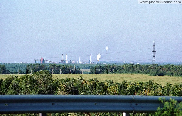 View from road Donetsk  Kurakhove. Pipes Donbas Donetsk Region Ukraine photos