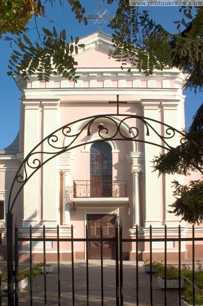 Berdychiv. Front facade of church of St. Barbara Zhytomyr Region Ukraine photos