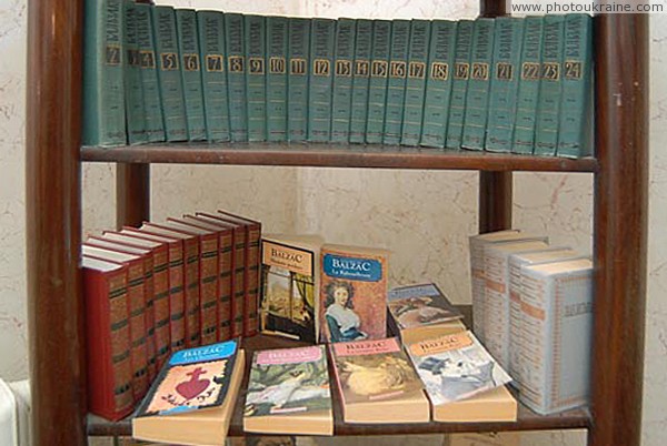 Verkhivnia. Shelves with books Honore de Balzac Zhytomyr Region Ukraine photos