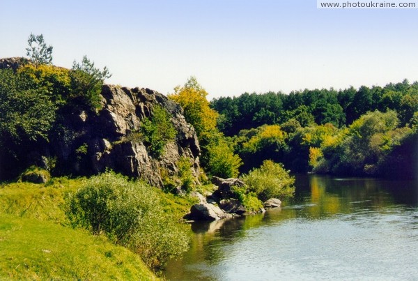 Vysokyi Kamin. Rock High Stone Zhytomyr Region Ukraine photos