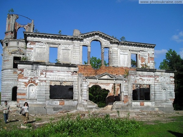 Deneshi. Ruins of front facade of house Tereshchenko Zhytomyr Region Ukraine photos