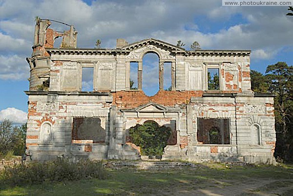 Deneshi. Silhouette of front facade of house Tereshchenko Zhytomyr Region Ukraine photos