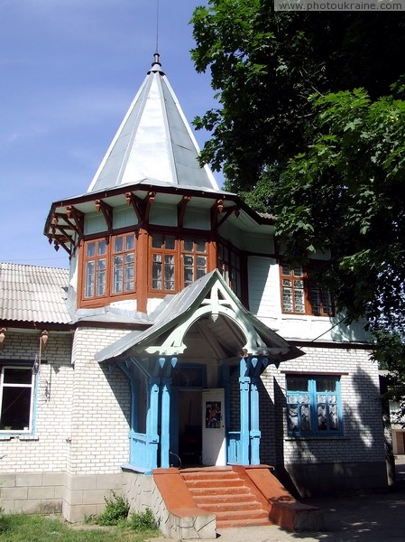 Kmytiv. Porch and tower of old villas Zhytomyr Region Ukraine photos