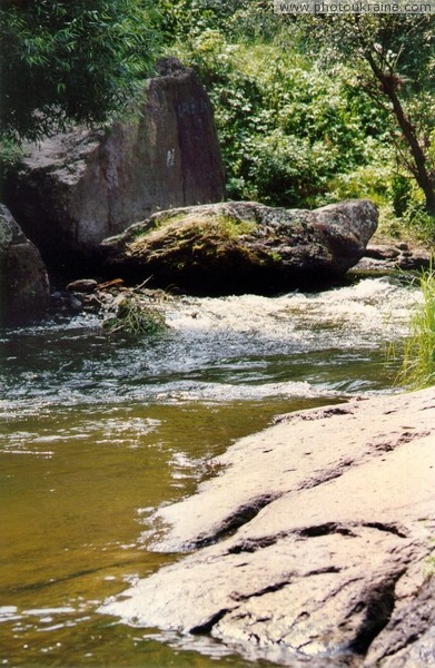 Korosten. Noisy channel Uzh in granites Zhytomyr Region Ukraine photos