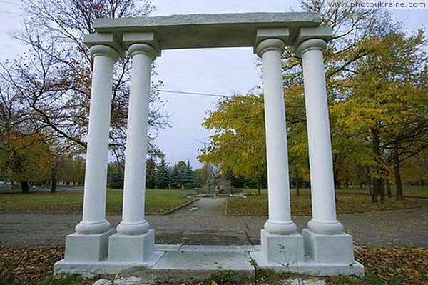 Korostyshiv. Colonnade  stylish decoration of park Zhytomyr Region Ukraine photos