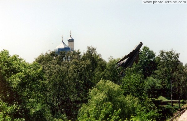 Novograd-Volynskyi. Temple and plane Zhytomyr Region Ukraine photos