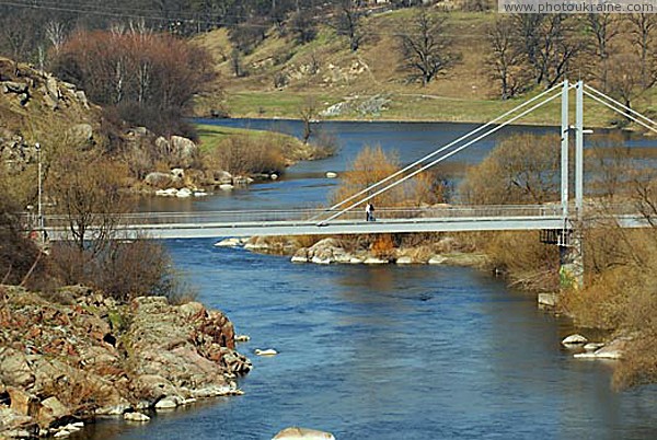 Novograd-Volynskyi. Pedestrian bridge over Sluch Zhytomyr Region Ukraine photos