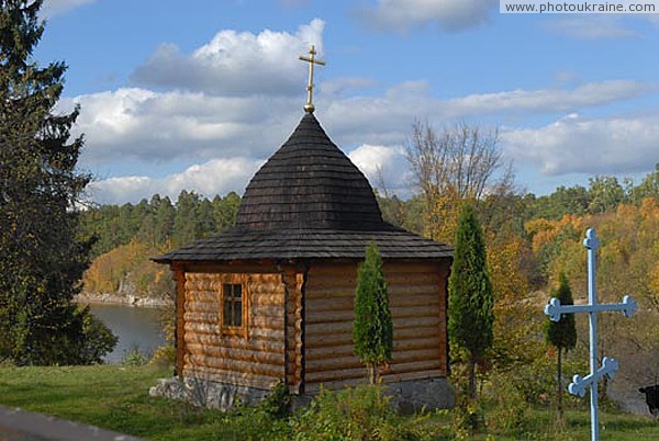 Trygiria. Chapel on River Teteriv Zhytomyr Region Ukraine photos