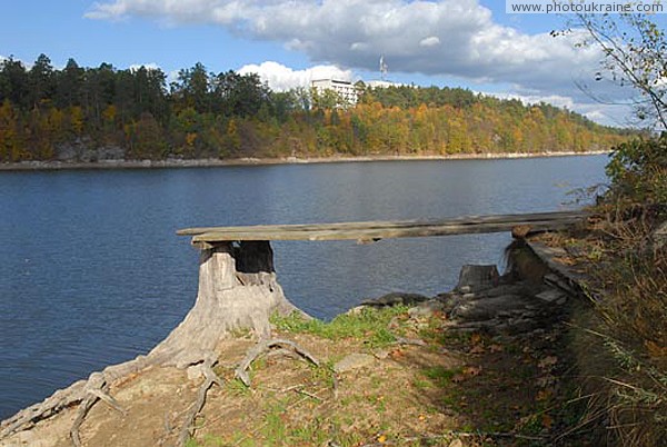 Trygiria. Type in flooded canyon Teteriv Zhytomyr Region Ukraine photos