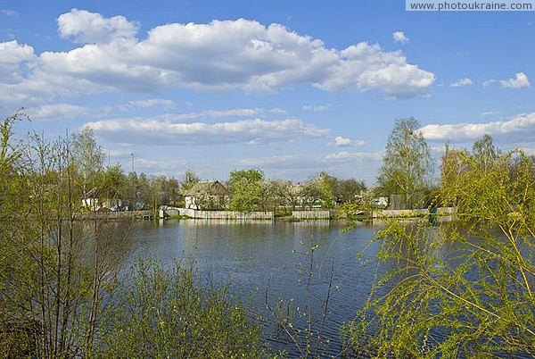 Spring flooding of river Ubort Zhytomyr Region Ukraine photos