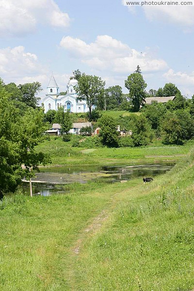 Chudniv. Village church on quiet backwater Zhytomyr Region Ukraine photos